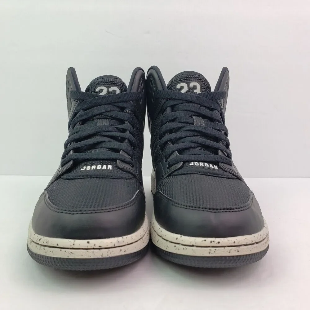Nike Jordan 1 Flight 4 Prem BG Boys Sz 7Y Womens Sz 8.5 Black Pure Platinum Shoe